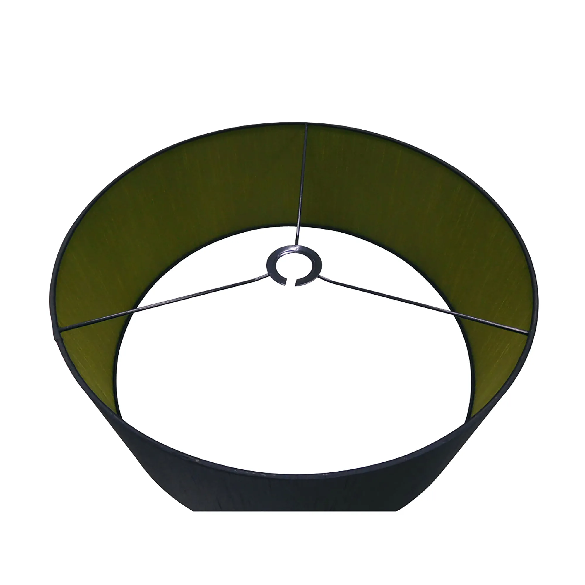 Baymont 50cm Pendant 1 Light Polished Chrome, Midnight Black/Green Olive, Frosted Diffuser DK0147  Deco Baymont CH BL/GR